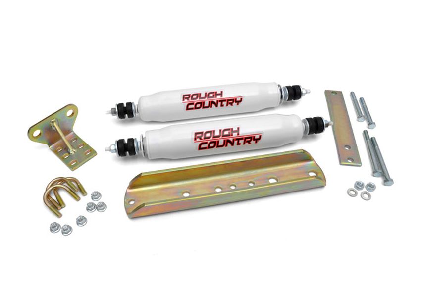 Rough Country Big Bore Dual Steering Stabilizer Bronco/F150/F250